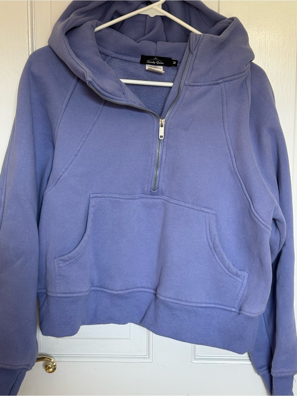Trendy Queen Lavender Half-Zip Hoodie Size Medium - Measurements in pictures